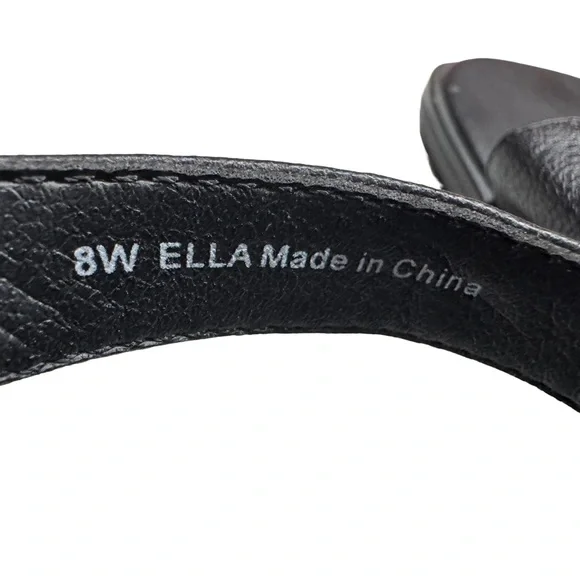 Vionic Ella Black Leather Toe-Loop Slingback Sandals Size 8W - Picture 3 of 5